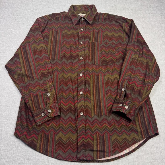 The Territory Ahead Southwestern Flannel Shirt Mens XL Brown Long Sleeve Button - Picture 3 of 9